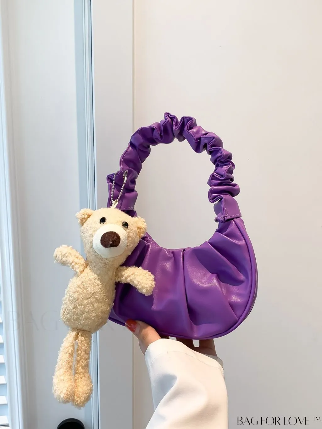 BagForLove - Chic Mini Ruched Bag with Stylish Bag Charm