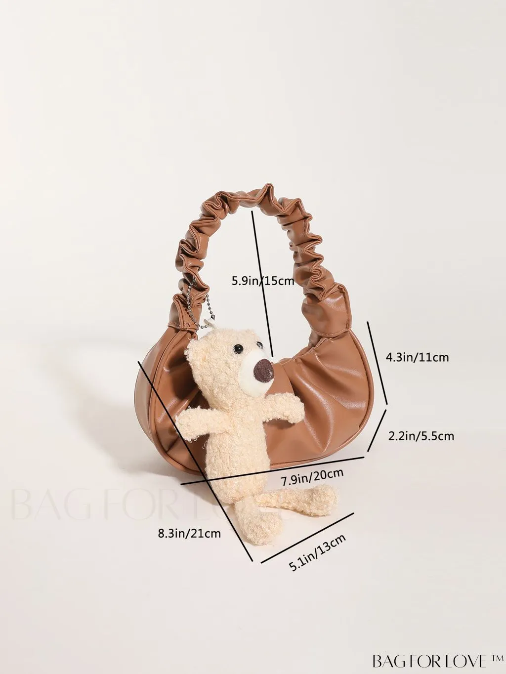 BagForLove - Chic Mini Ruched Bag with Stylish Bag Charm