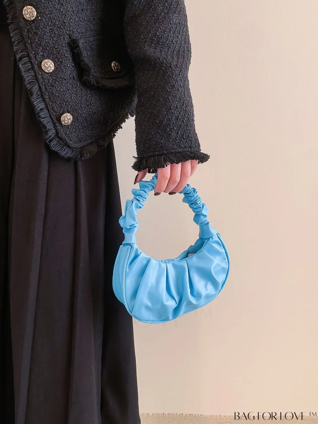 BagForLove - Chic Mini Ruched Bag with Stylish Bag Charm