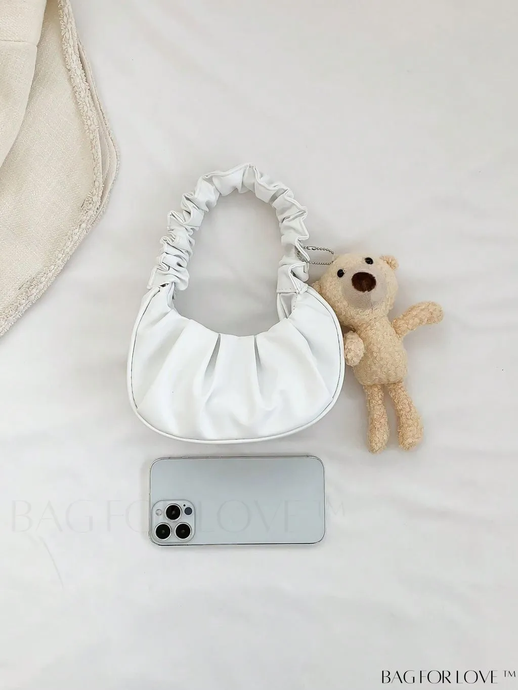 BagForLove - Chic Mini Ruched Bag with Stylish Bag Charm