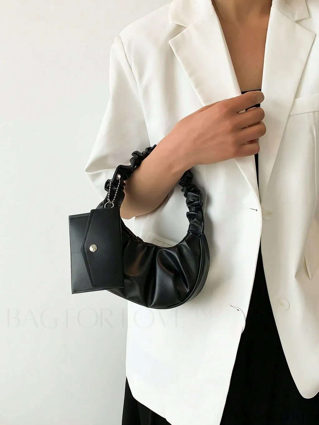 BagForLove - Chic Mini Ruched Bag with Stylish Bag Charm