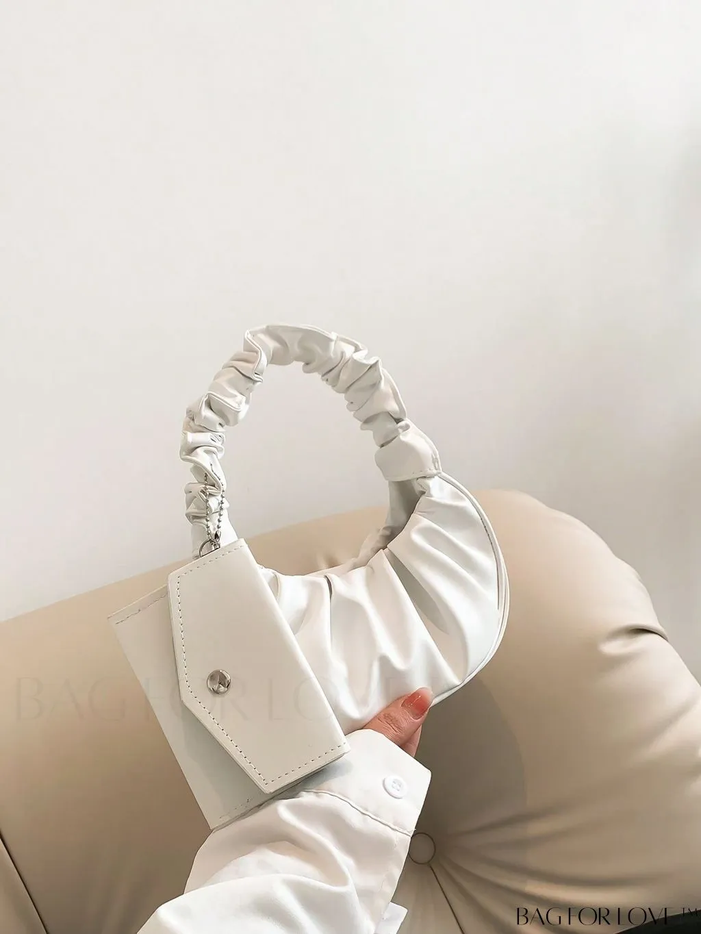 BagForLove - Chic Mini Ruched Bag with Stylish Bag Charm