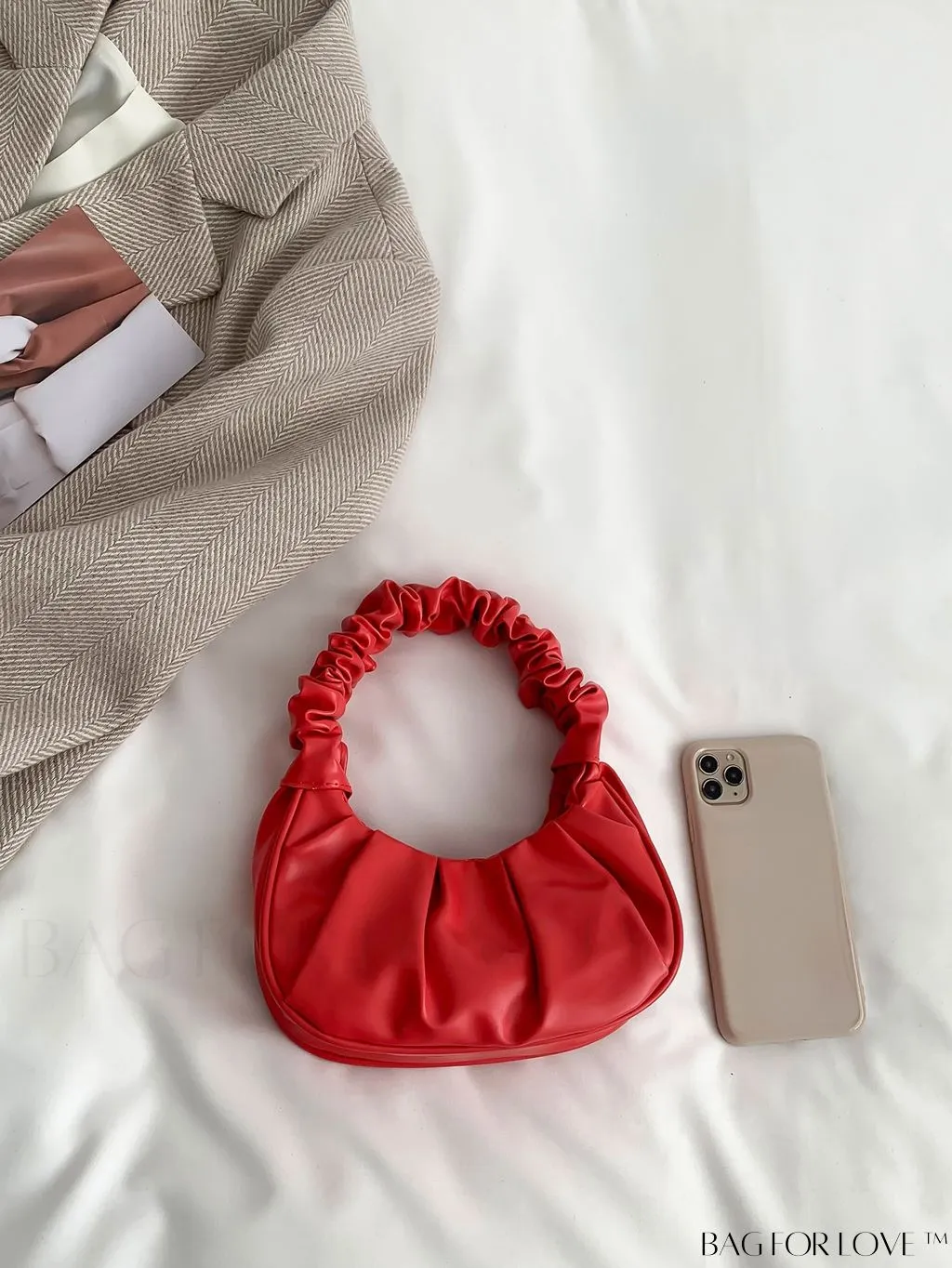BagForLove - Chic Mini Ruched Bag with Stylish Bag Charm
