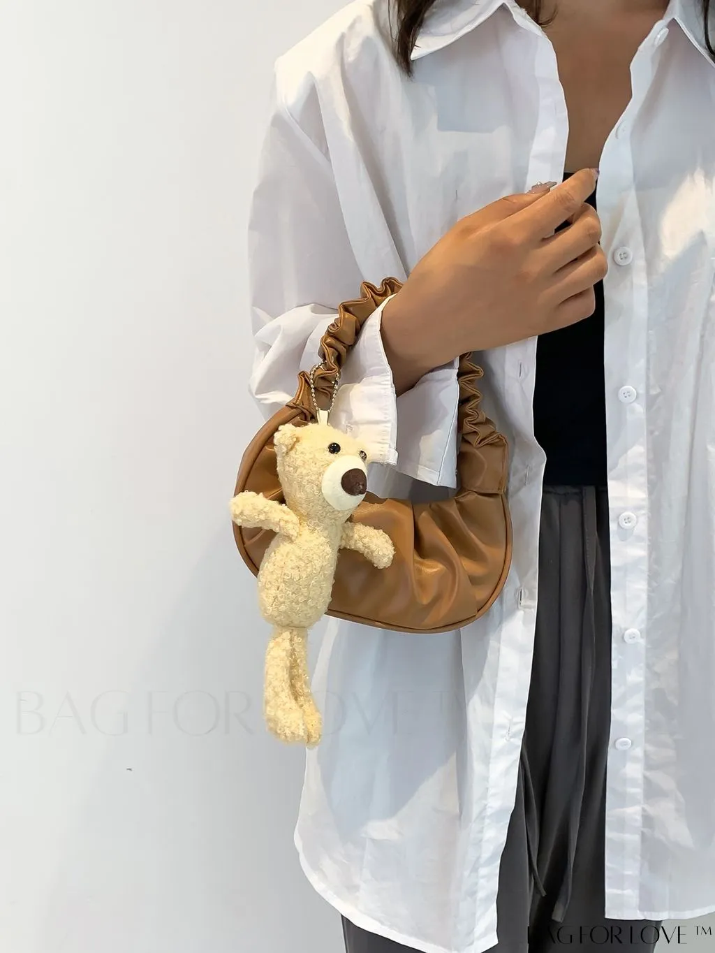 BagForLove - Chic Mini Ruched Bag with Stylish Bag Charm
