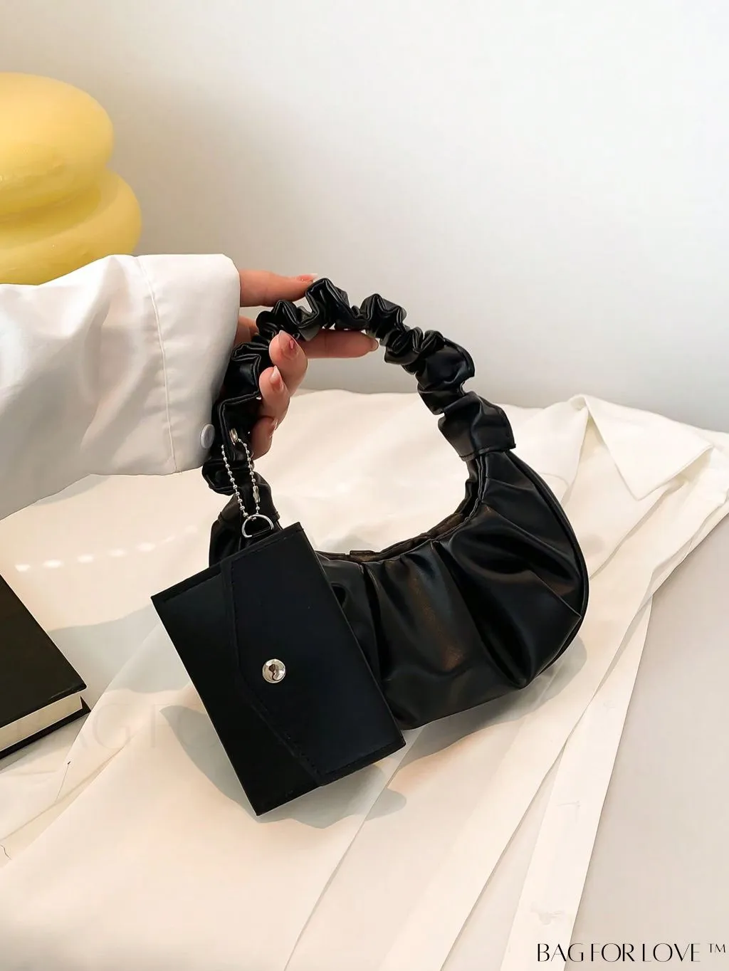 BagForLove - Chic Mini Ruched Bag with Stylish Bag Charm
