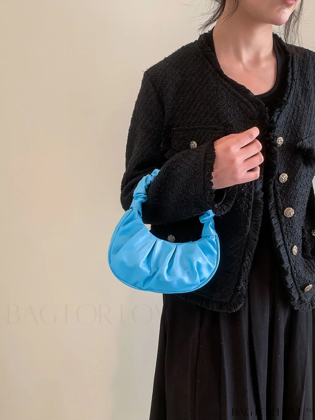 BagForLove - Chic Mini Ruched Bag with Stylish Bag Charm