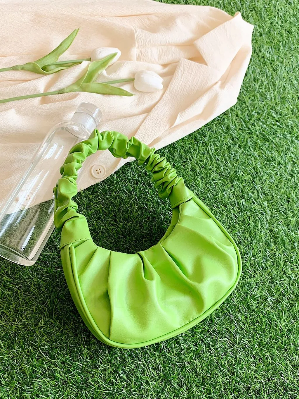 BagForLove - Chic Mini Ruched Bag with Stylish Bag Charm