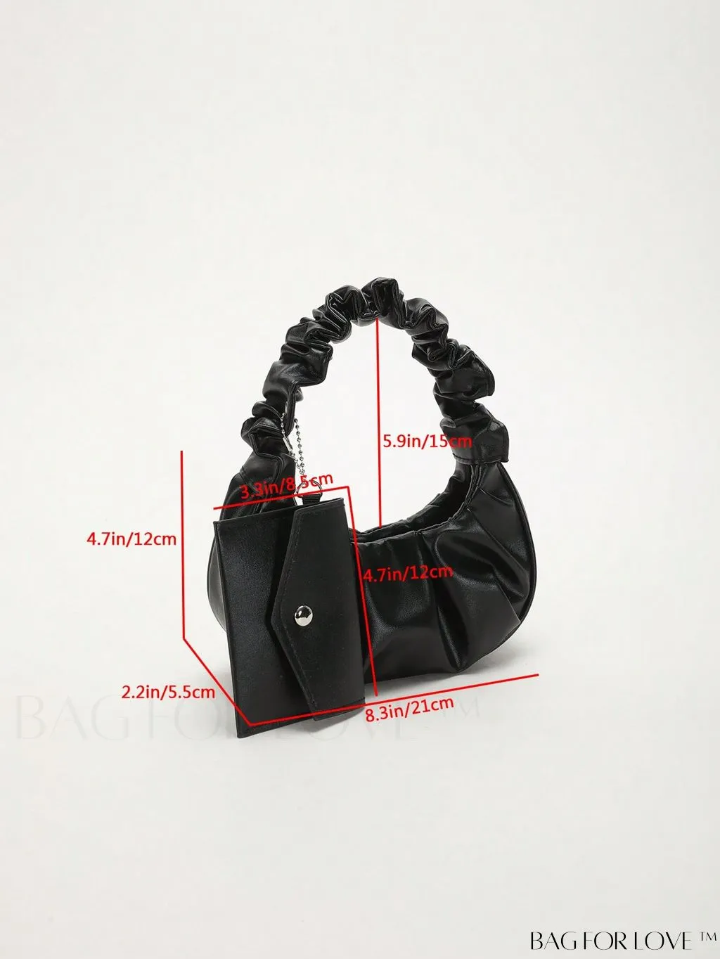 BagForLove - Chic Mini Ruched Bag with Stylish Bag Charm