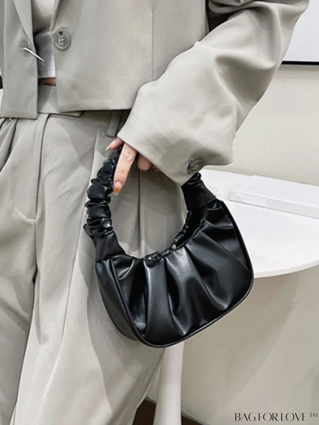 BagForLove - Chic Mini Ruched Bag with Stylish Bag Charm