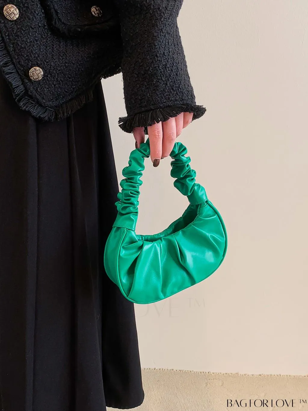 BagForLove - Chic Mini Ruched Bag with Stylish Bag Charm