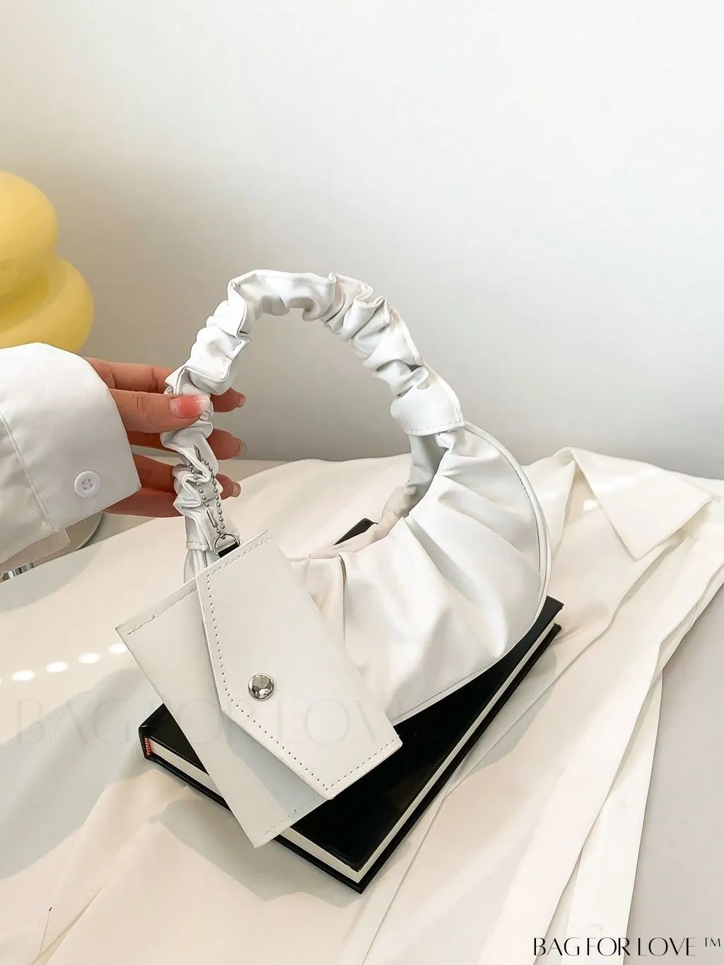 BagForLove - Chic Mini Ruched Bag with Stylish Bag Charm
