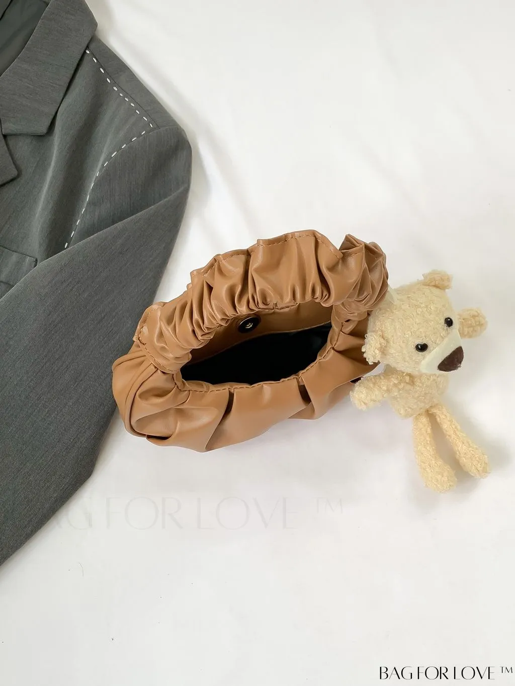 BagForLove - Chic Mini Ruched Bag with Stylish Bag Charm