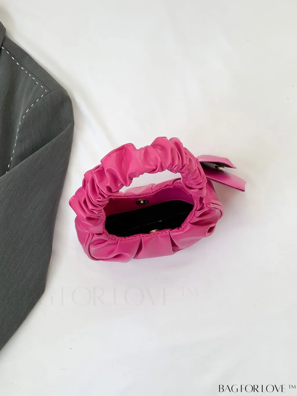 BagForLove - Chic Mini Ruched Bag with Stylish Bag Charm