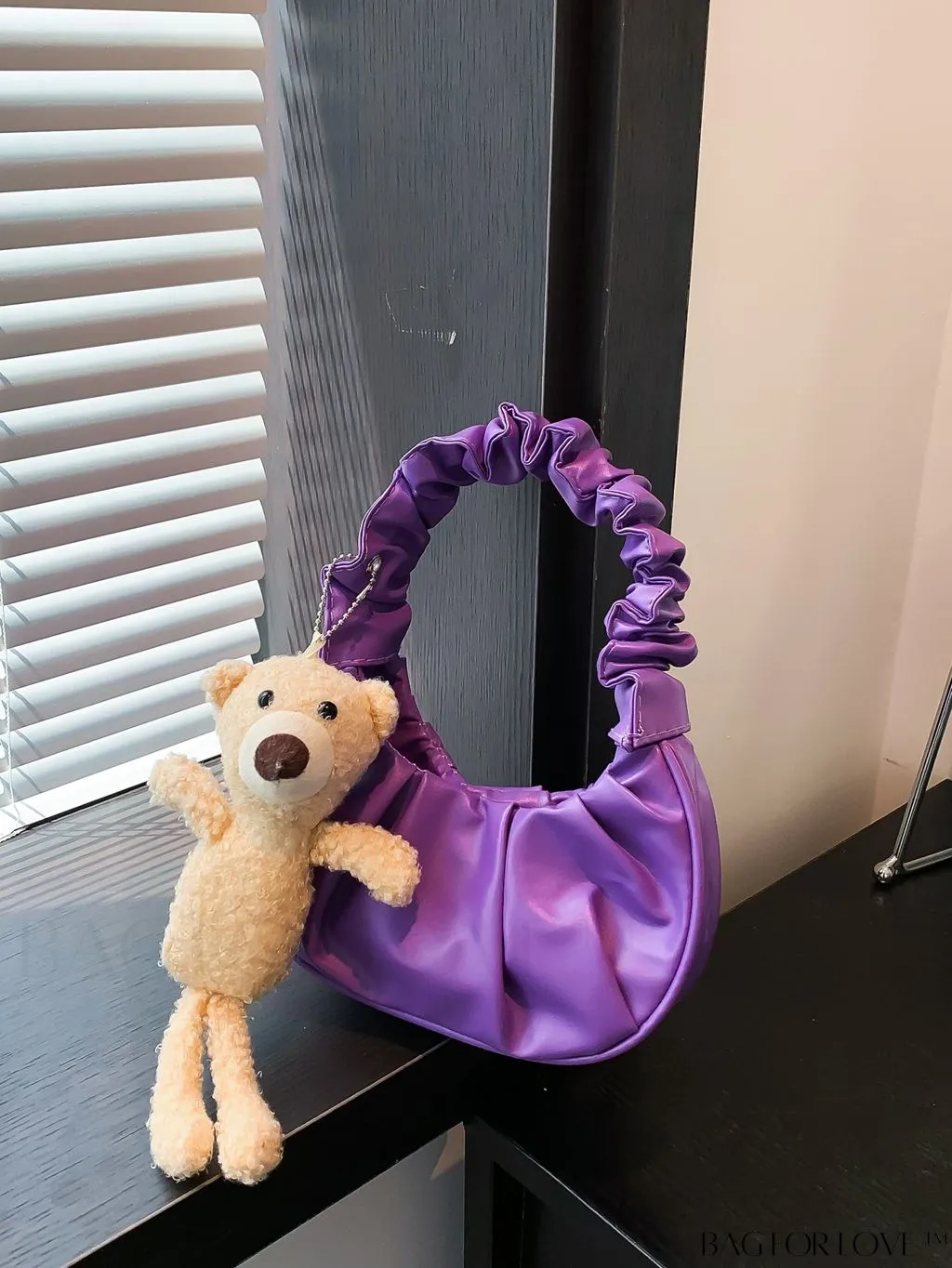 BagForLove - Chic Mini Ruched Bag with Stylish Bag Charm