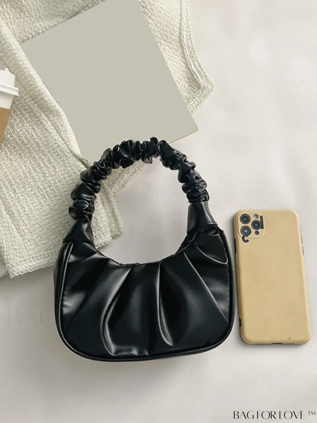 BagForLove - Chic Mini Ruched Bag with Stylish Bag Charm