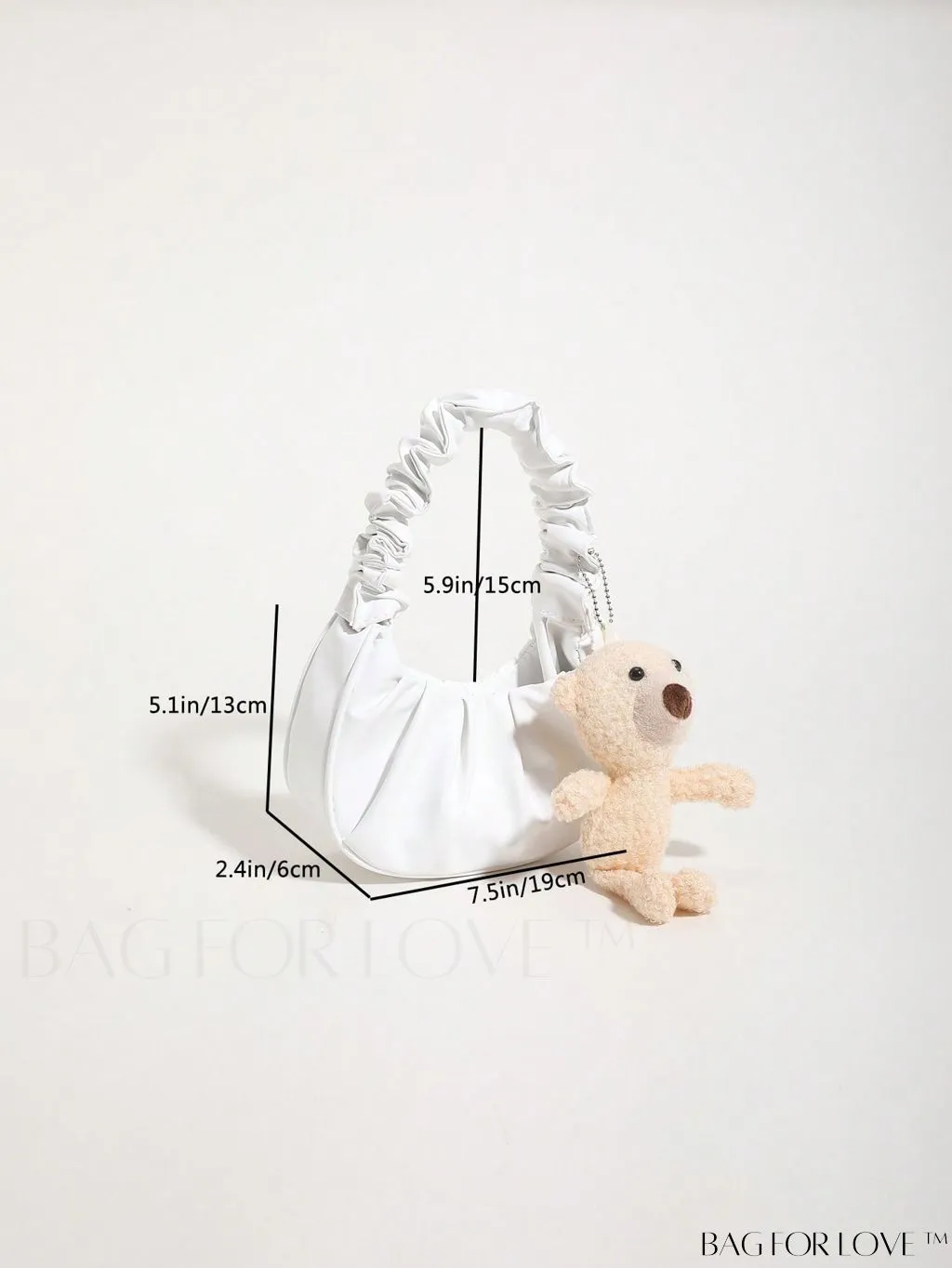 BagForLove - Chic Mini Ruched Bag with Stylish Bag Charm