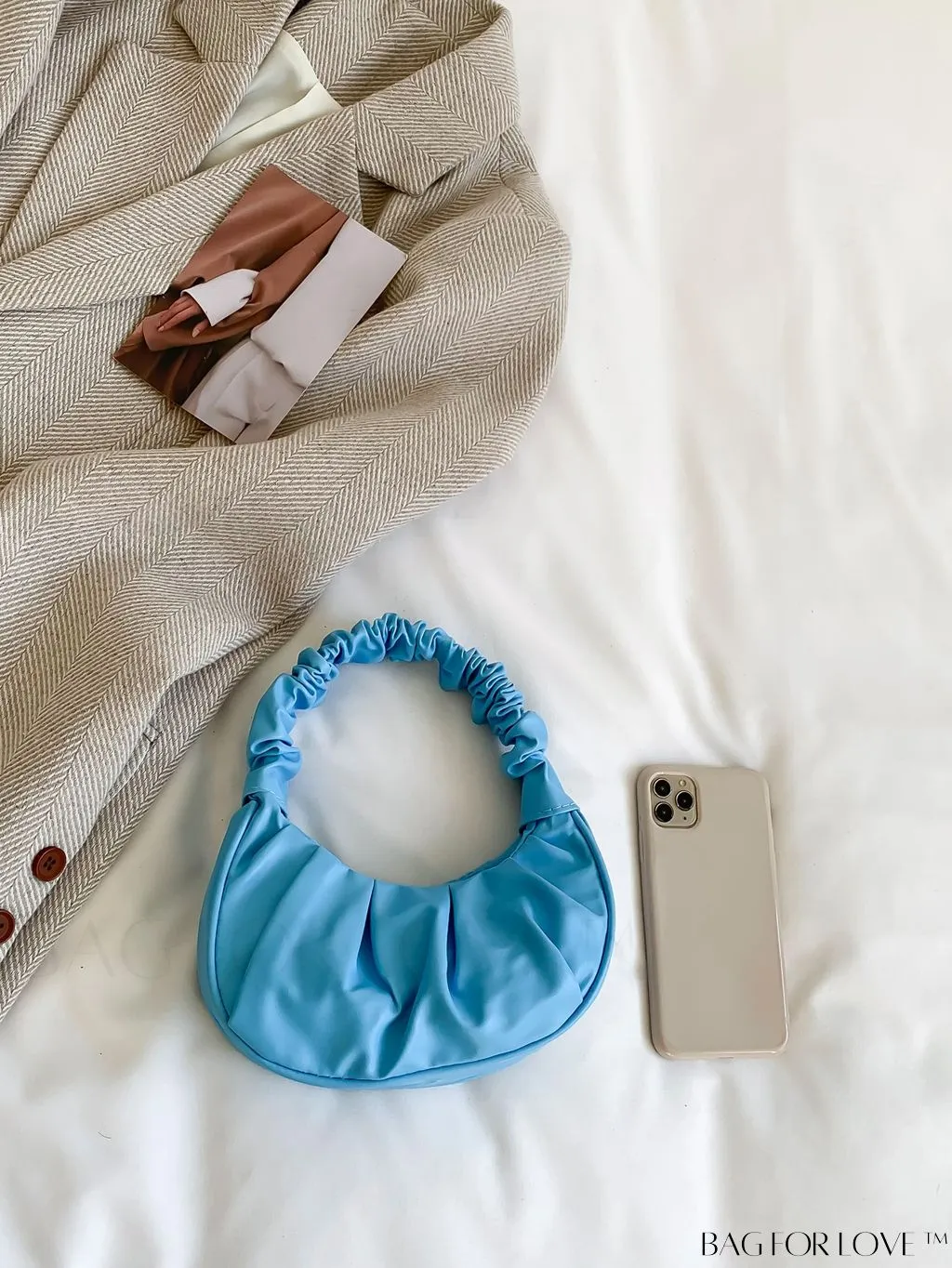BagForLove - Chic Mini Ruched Bag with Stylish Bag Charm