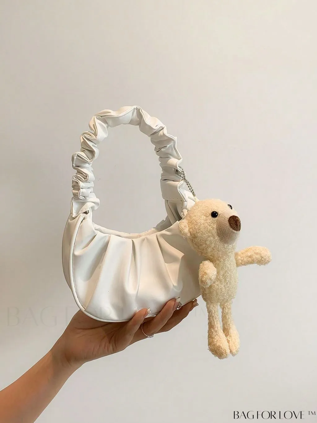 BagForLove - Chic Mini Ruched Bag with Stylish Bag Charm