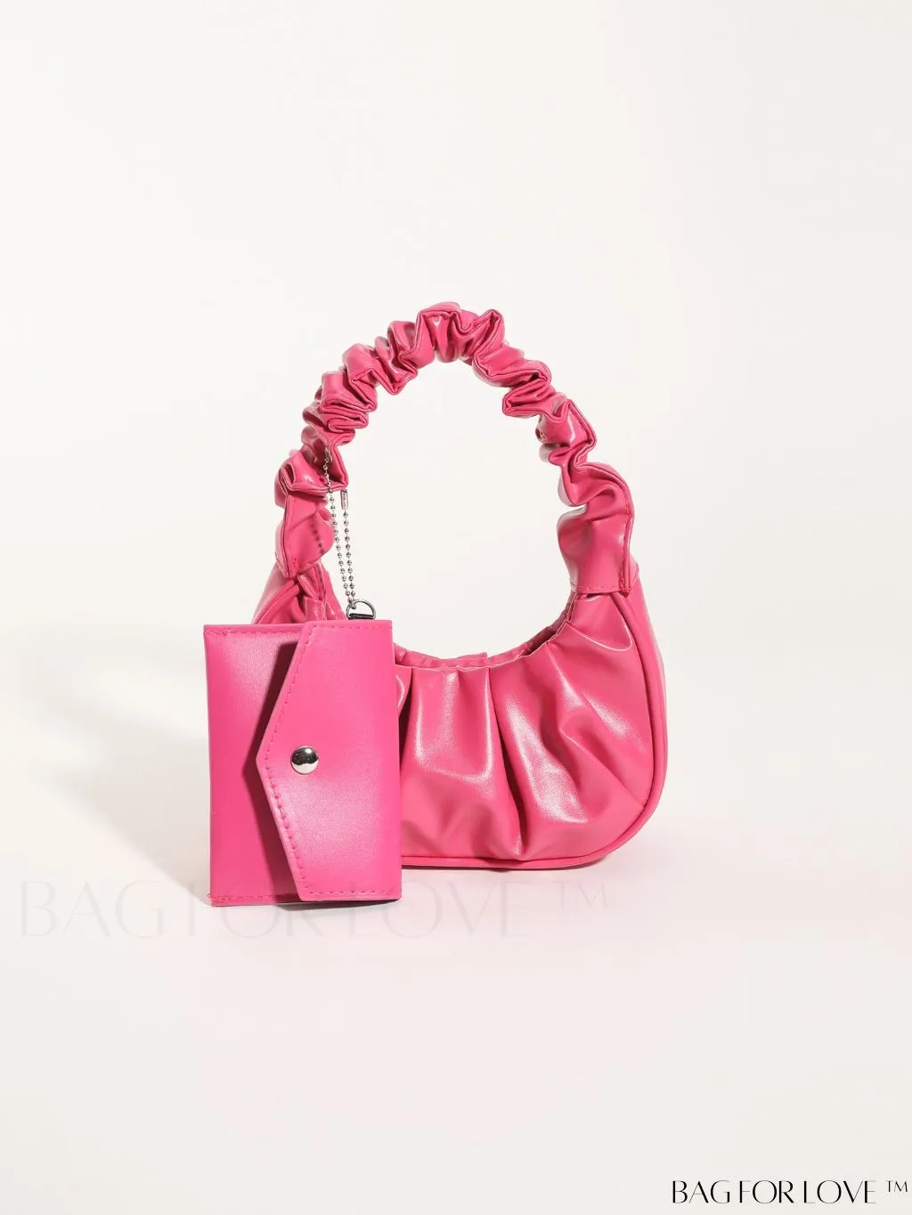 BagForLove - Chic Mini Ruched Bag with Stylish Bag Charm