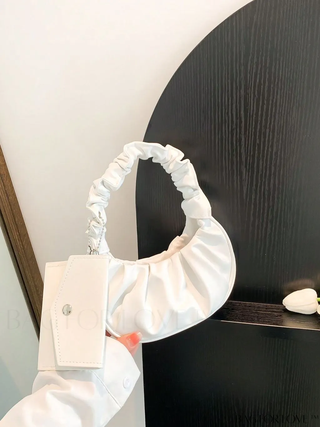 BagForLove - Chic Mini Ruched Bag with Stylish Bag Charm