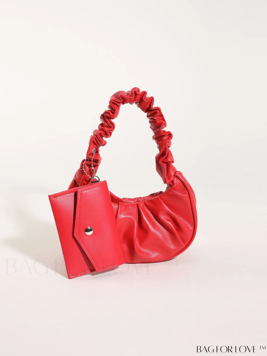 BagForLove - Chic Mini Ruched Bag with Stylish Bag Charm