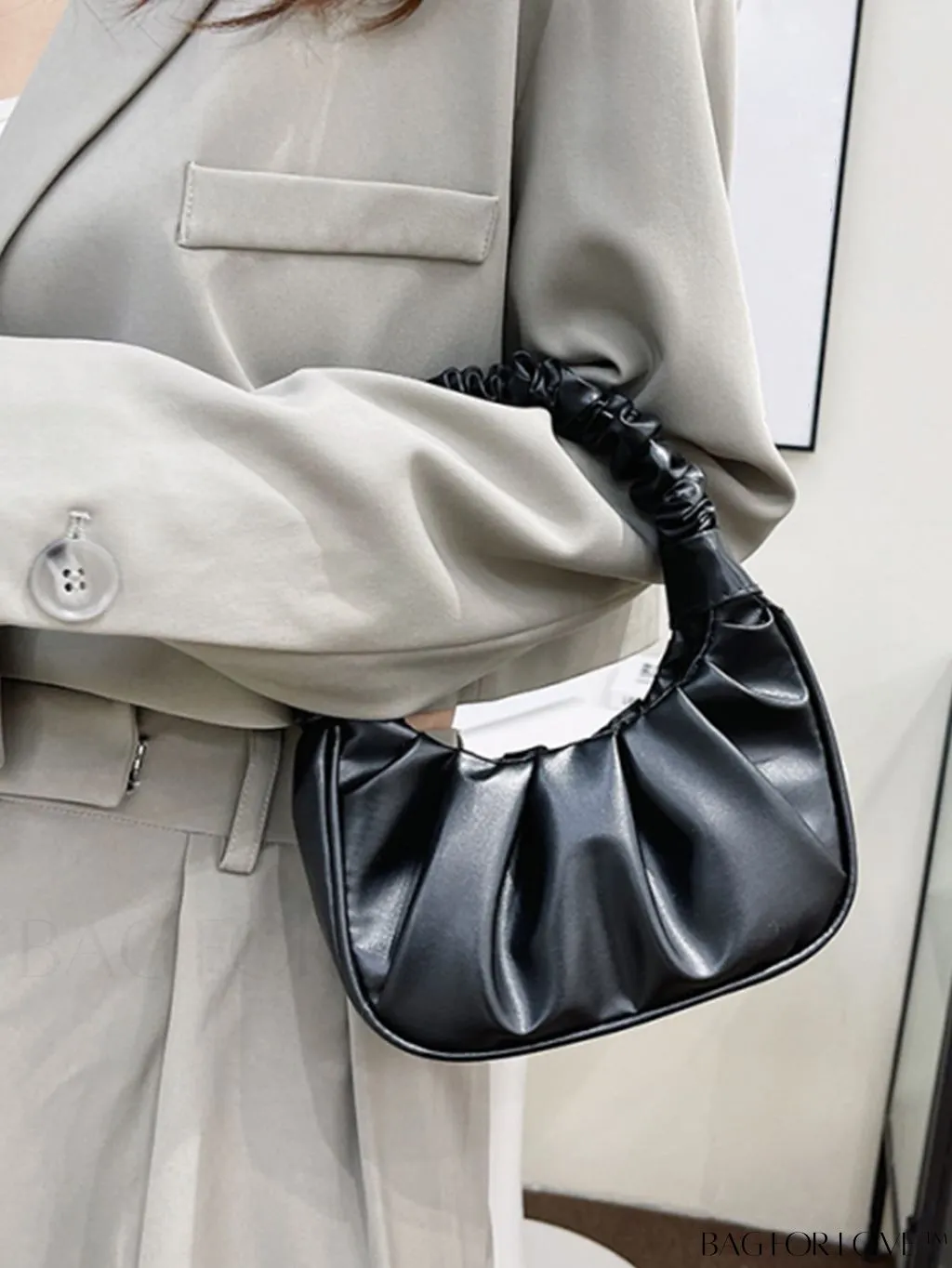 BagForLove - Chic Mini Ruched Bag with Stylish Bag Charm