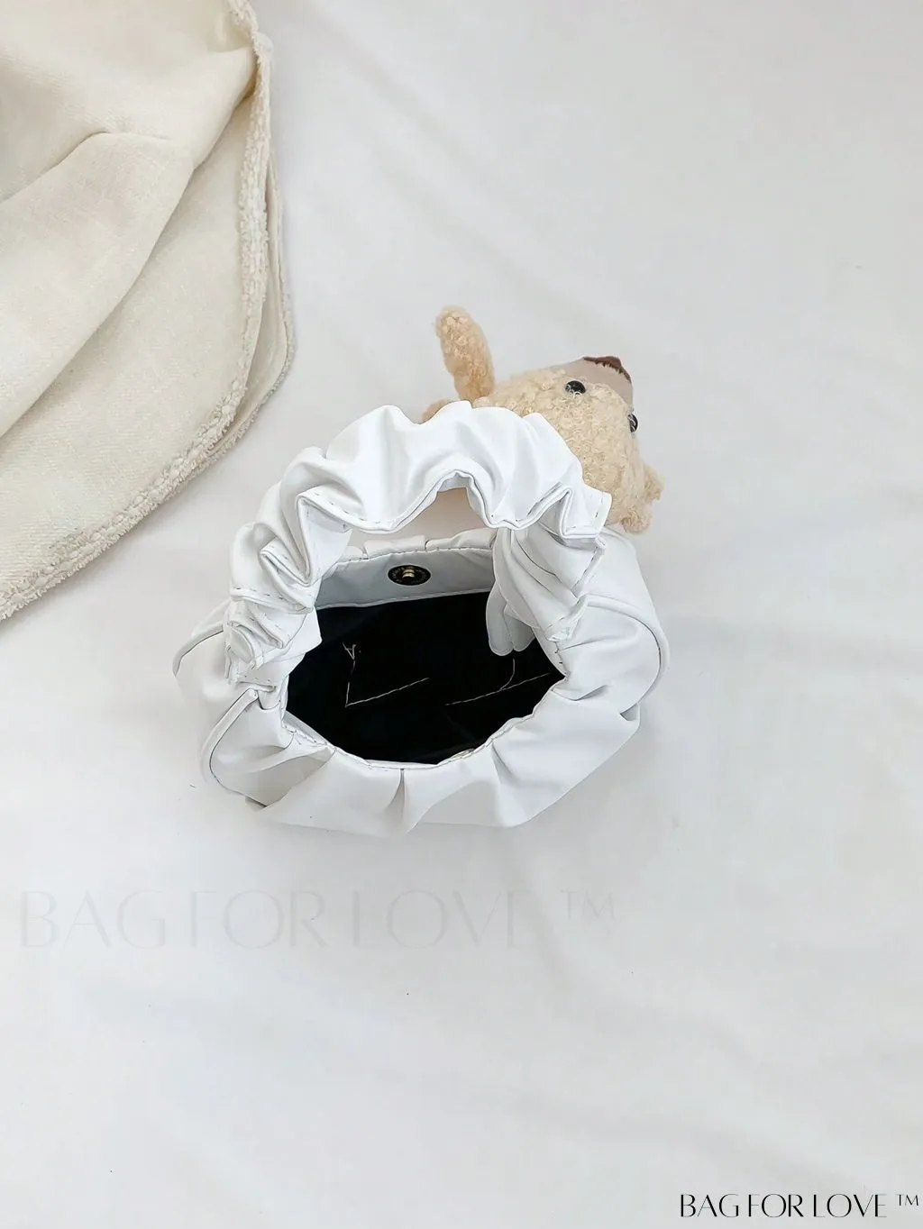 BagForLove - Chic Mini Ruched Bag with Stylish Bag Charm