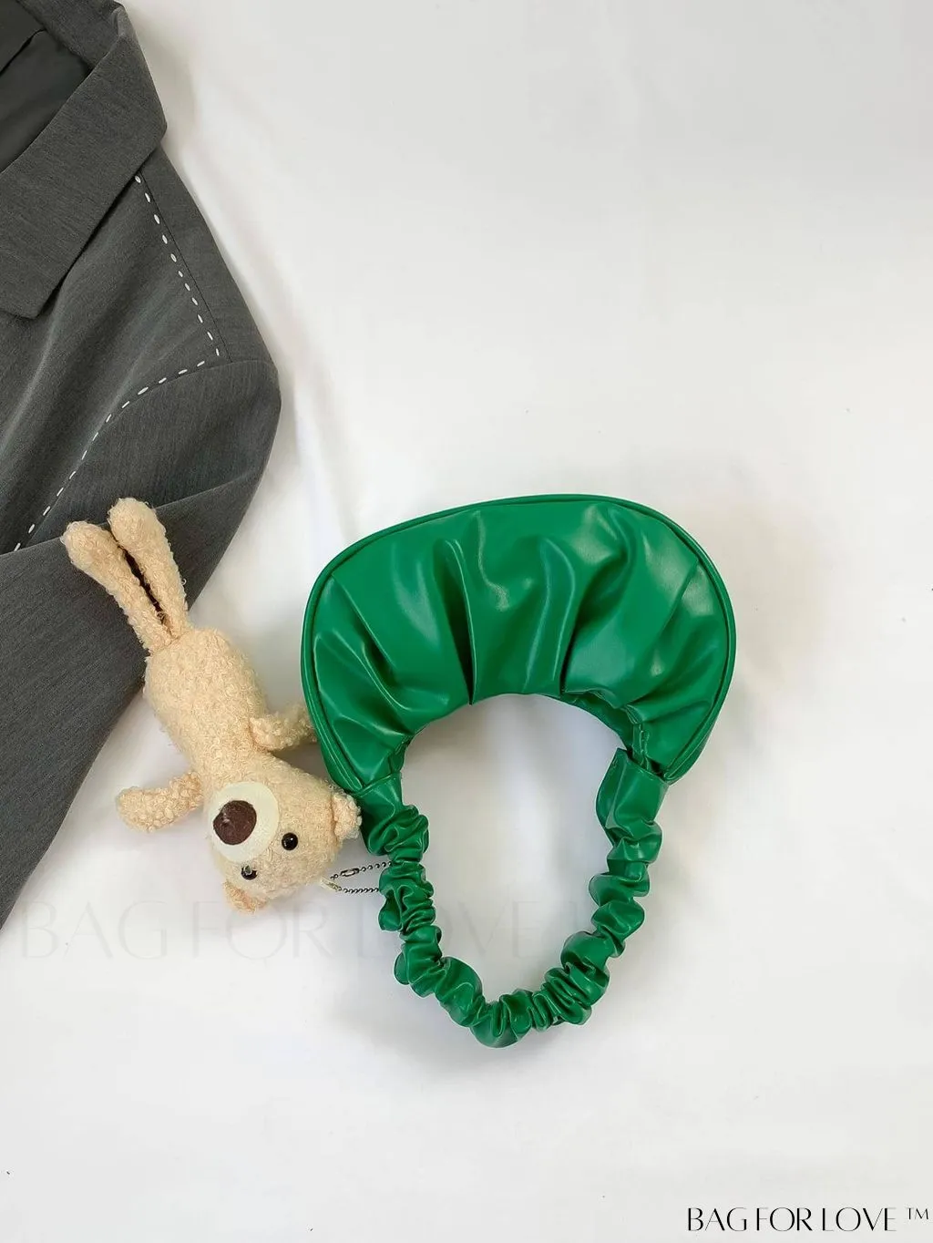 BagForLove - Chic Mini Ruched Bag with Stylish Bag Charm