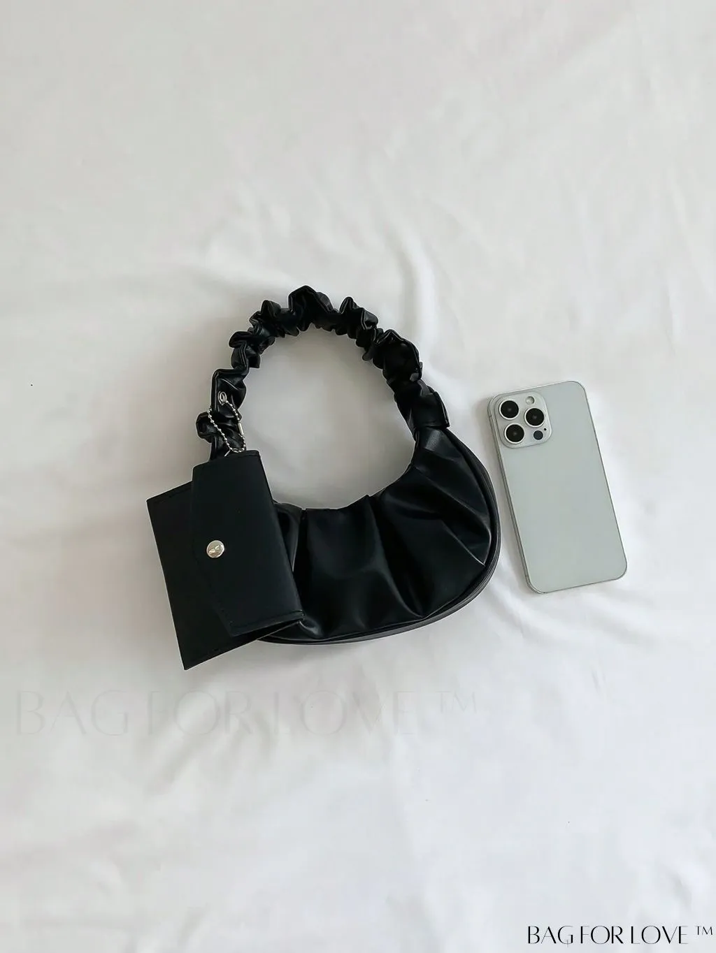 BagForLove - Chic Mini Ruched Bag with Stylish Bag Charm