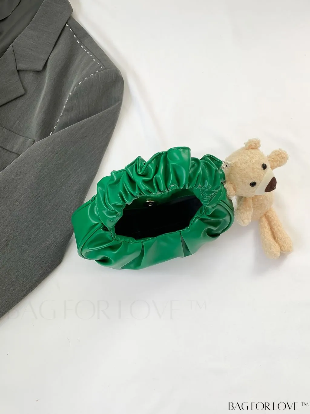 BagForLove - Chic Mini Ruched Bag with Stylish Bag Charm