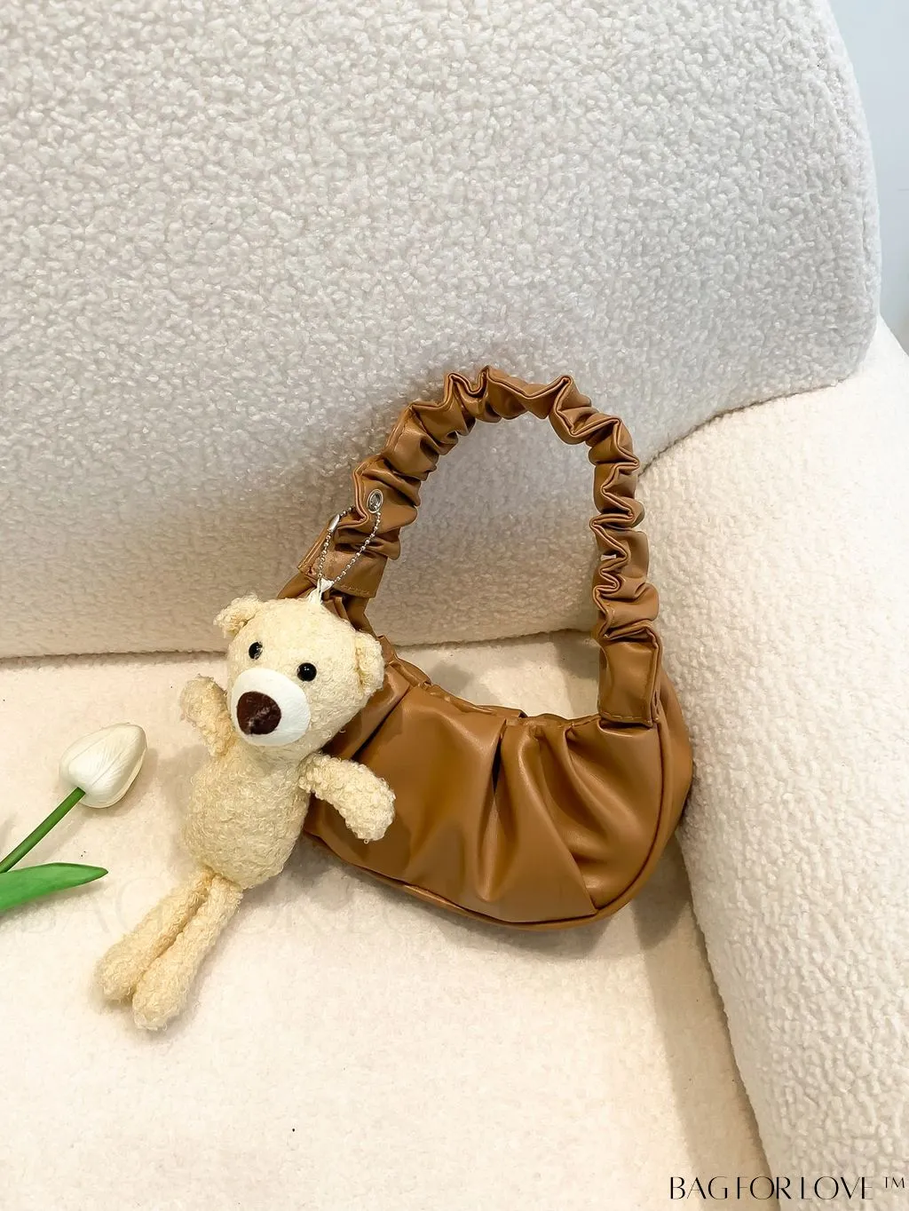 BagForLove - Chic Mini Ruched Bag with Stylish Bag Charm