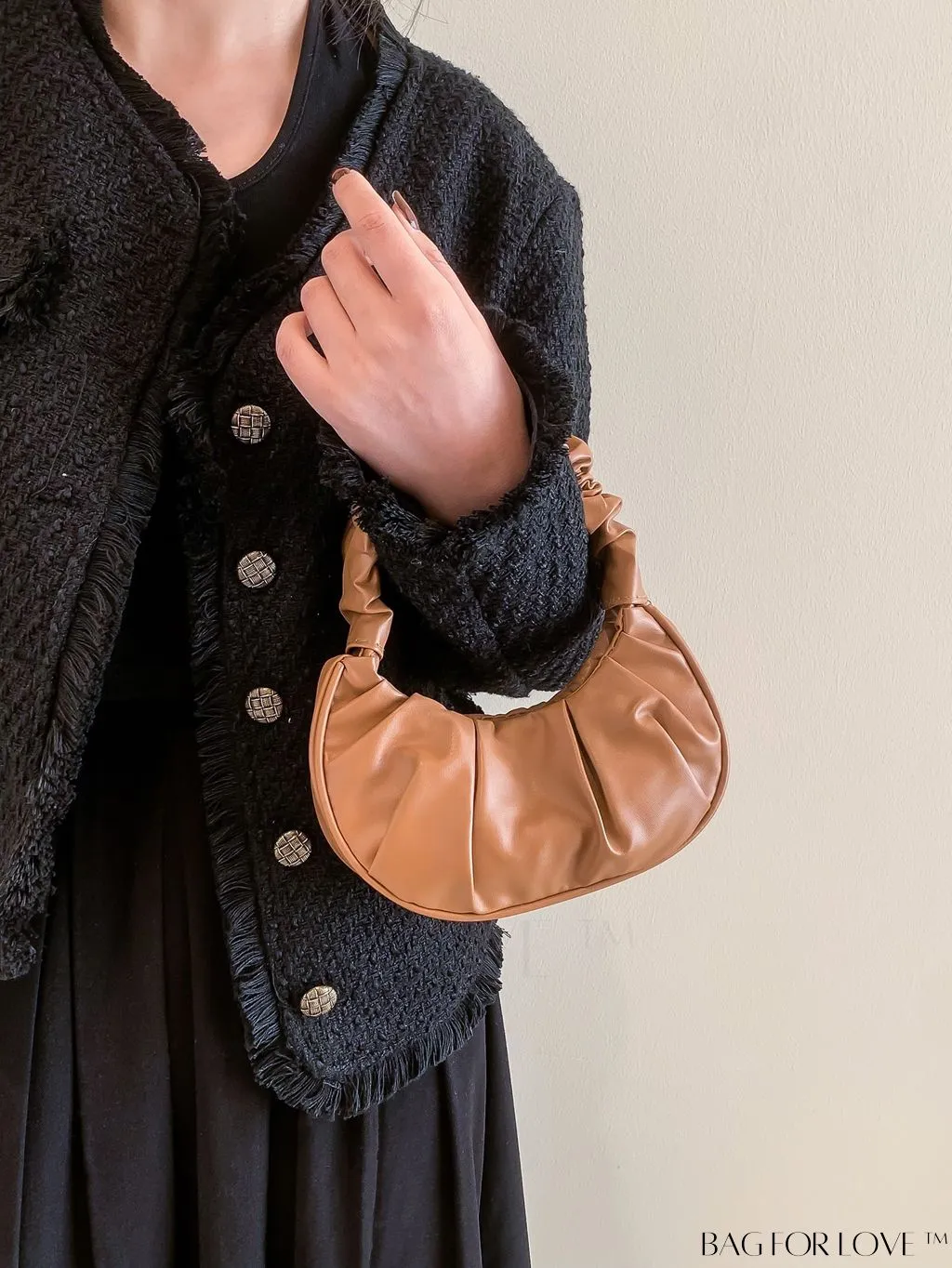 BagForLove - Chic Mini Ruched Bag with Stylish Bag Charm