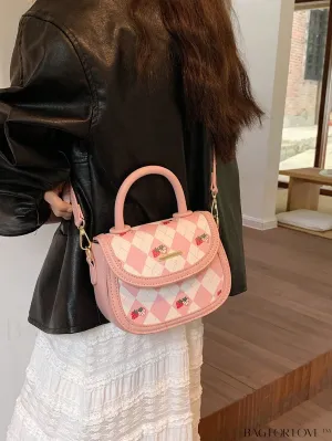 BagForLove - Compact Geometric Saddle Bag with Flap and Top Handle