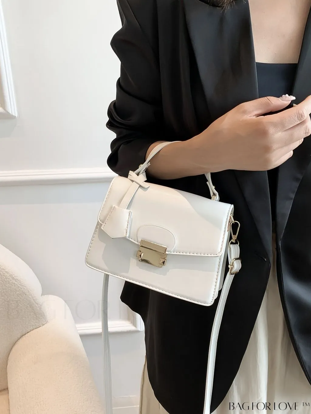 BagForLove - Compact Solid Color Square PU Leather Handbag