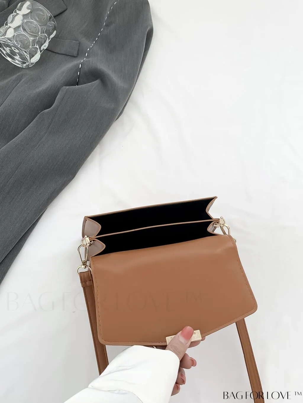 BagForLove - Compact Solid Color Square PU Leather Handbag
