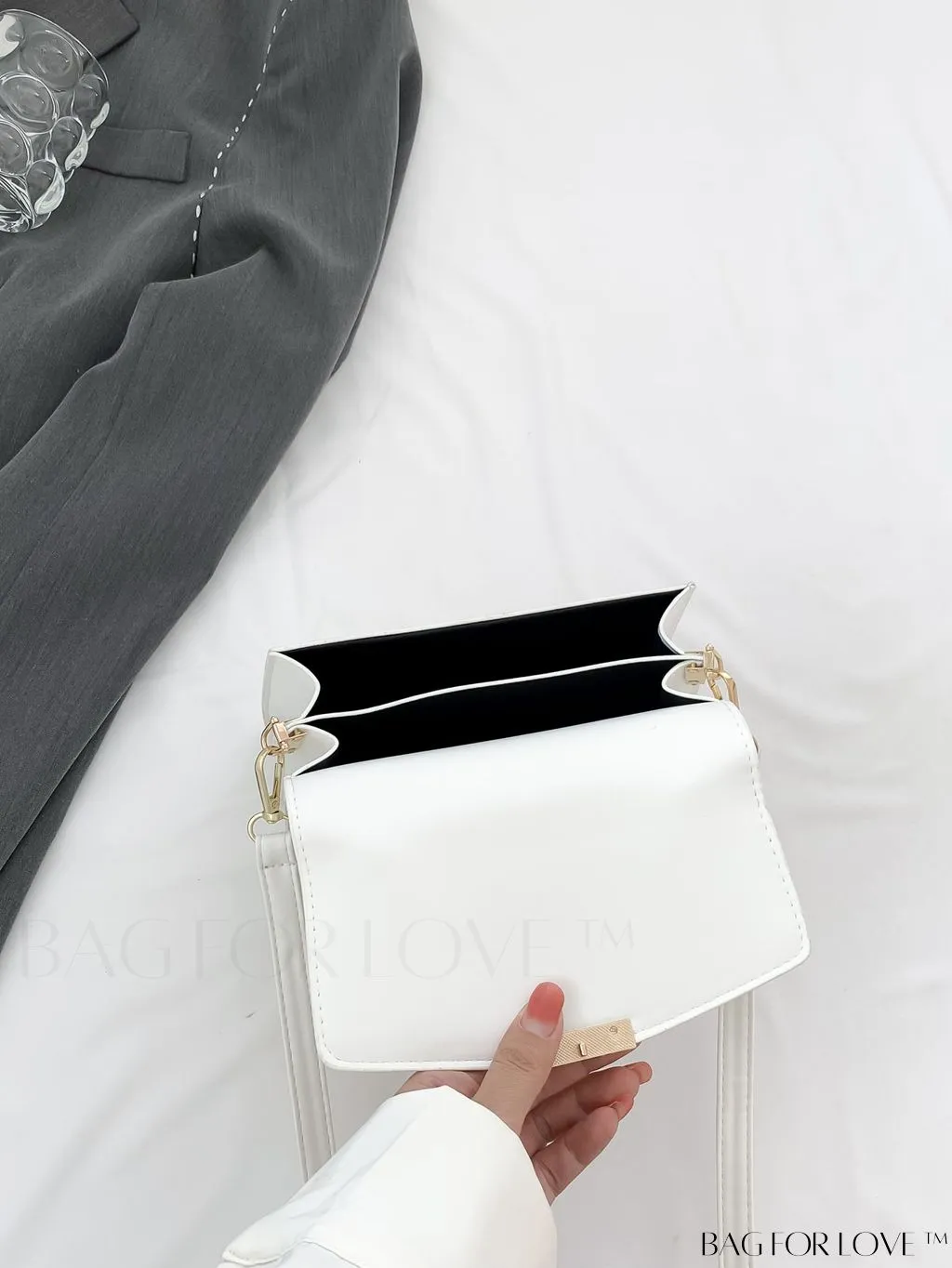 BagForLove - Compact Solid Color Square PU Leather Handbag