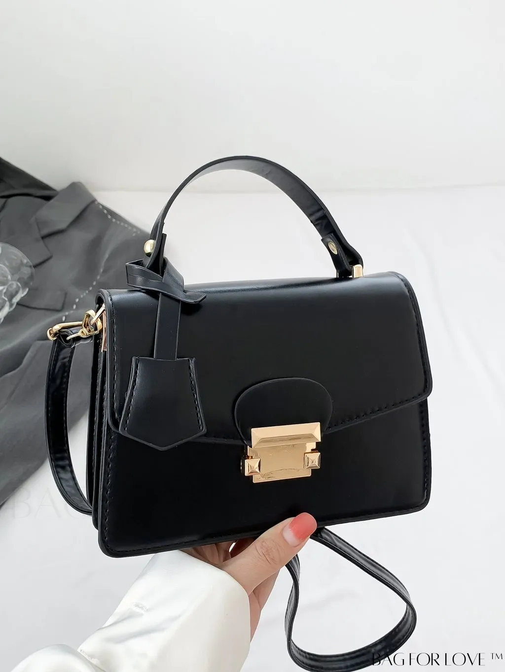 BagForLove - Compact Solid Color Square PU Leather Handbag