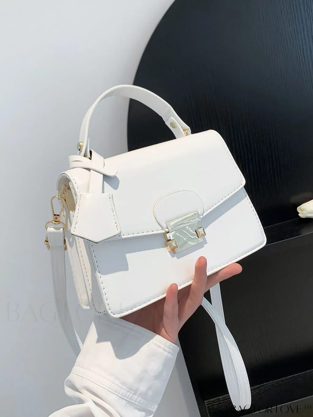 BagForLove - Compact Solid Color Square PU Leather Handbag