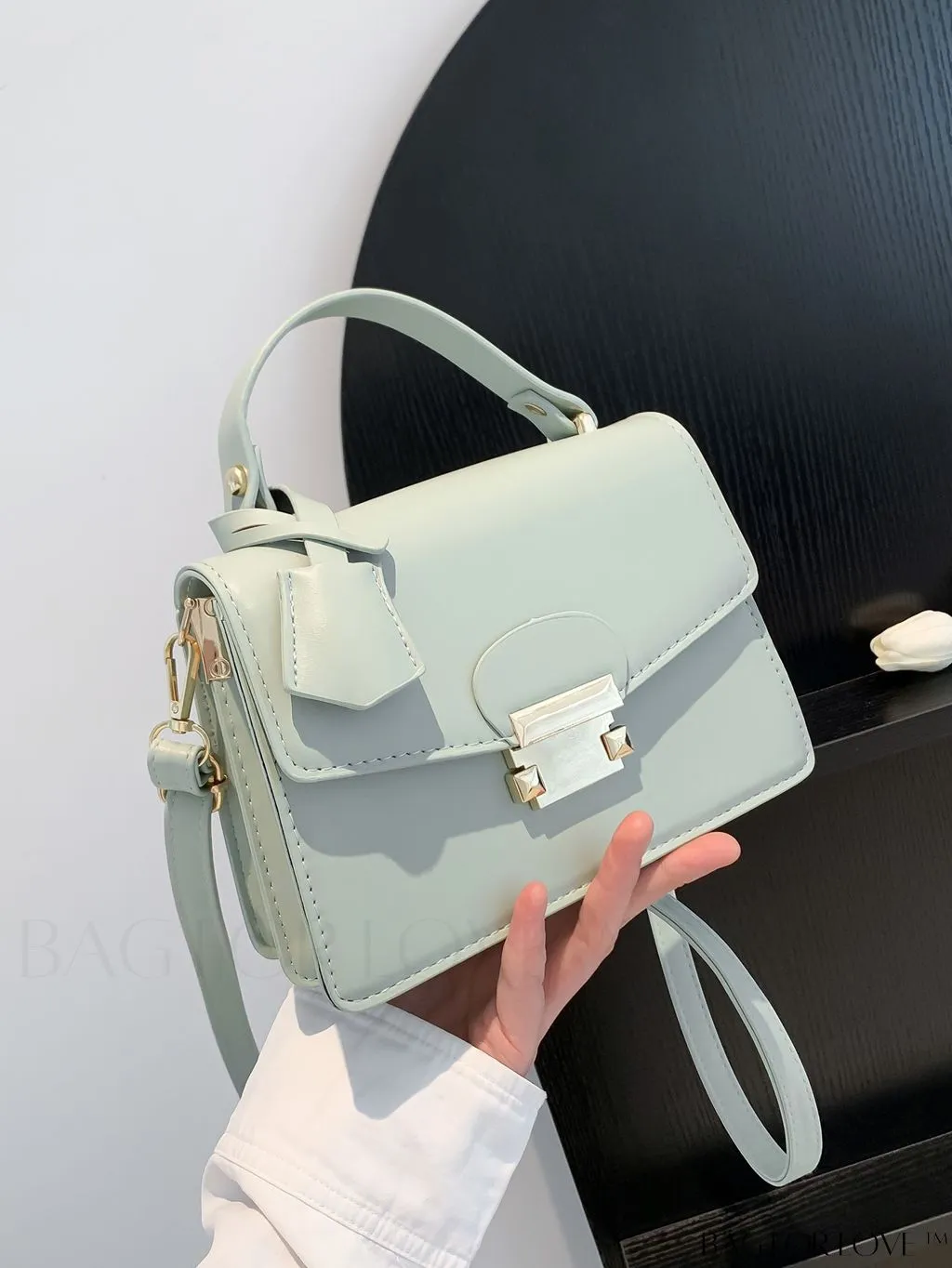 BagForLove - Compact Solid Color Square PU Leather Handbag
