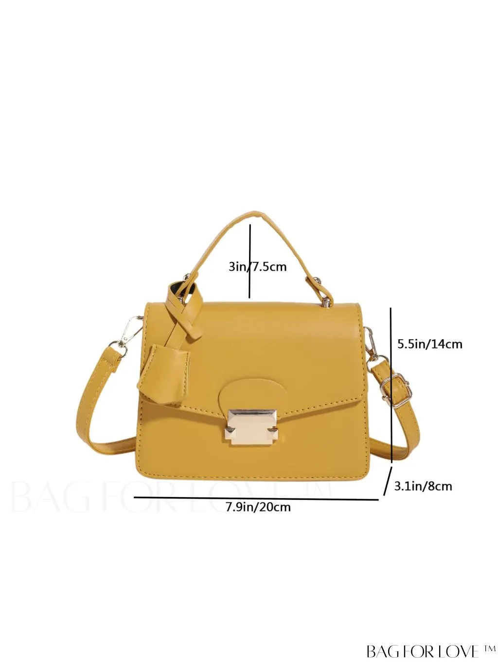 BagForLove - Compact Solid Color Square PU Leather Handbag