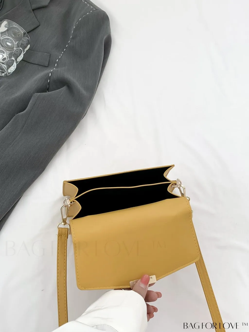 BagForLove - Compact Solid Color Square PU Leather Handbag