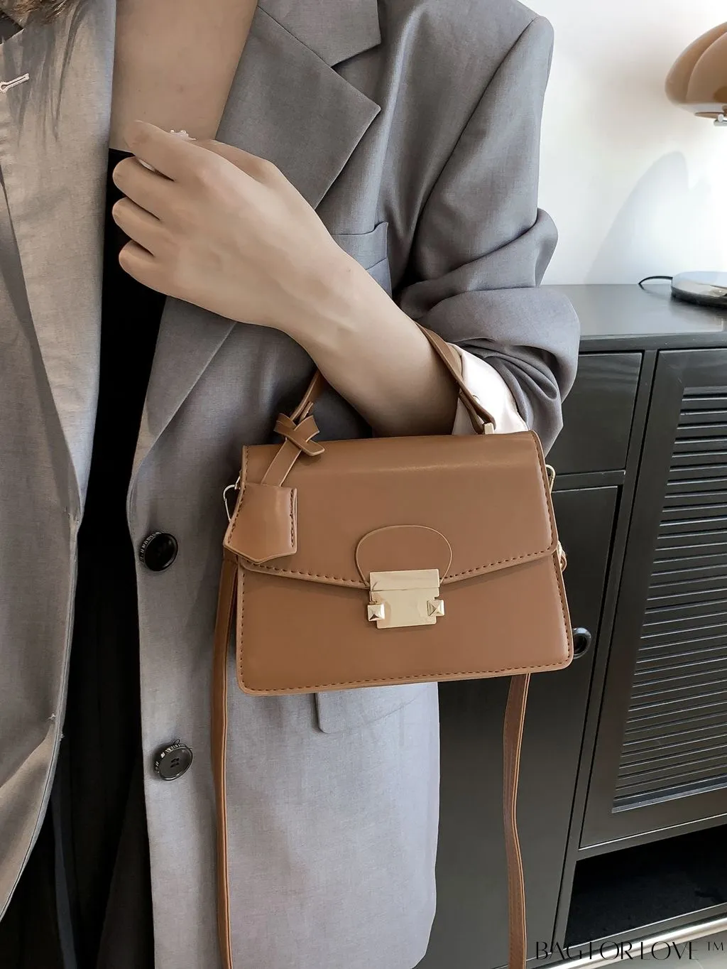 BagForLove - Compact Solid Color Square PU Leather Handbag