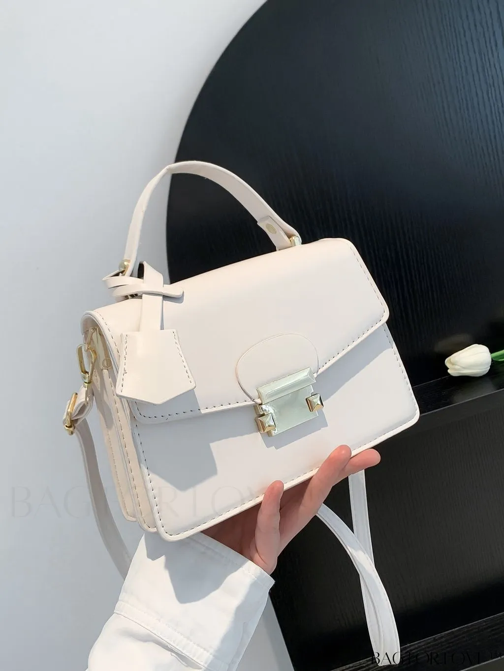 BagForLove - Compact Solid Color Square PU Leather Handbag