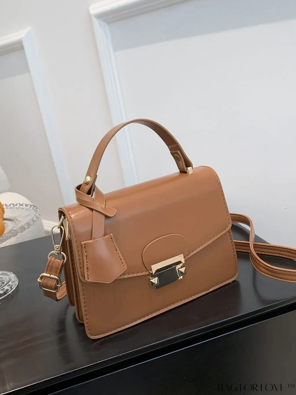 BagForLove - Compact Solid Color Square PU Leather Handbag