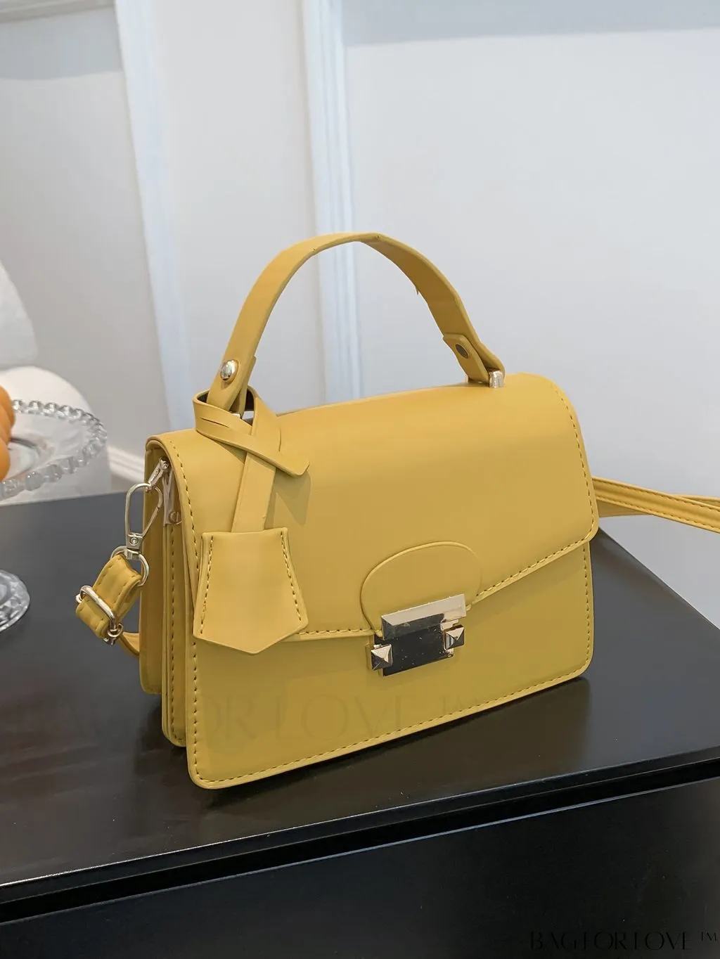BagForLove - Compact Solid Color Square PU Leather Handbag