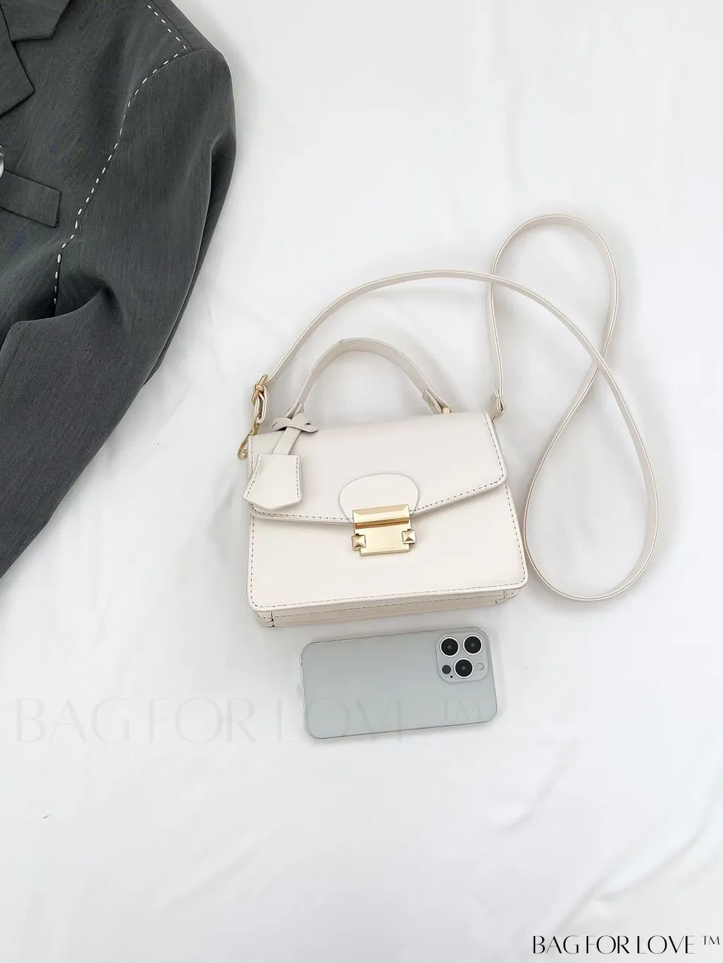 BagForLove - Compact Solid Color Square PU Leather Handbag