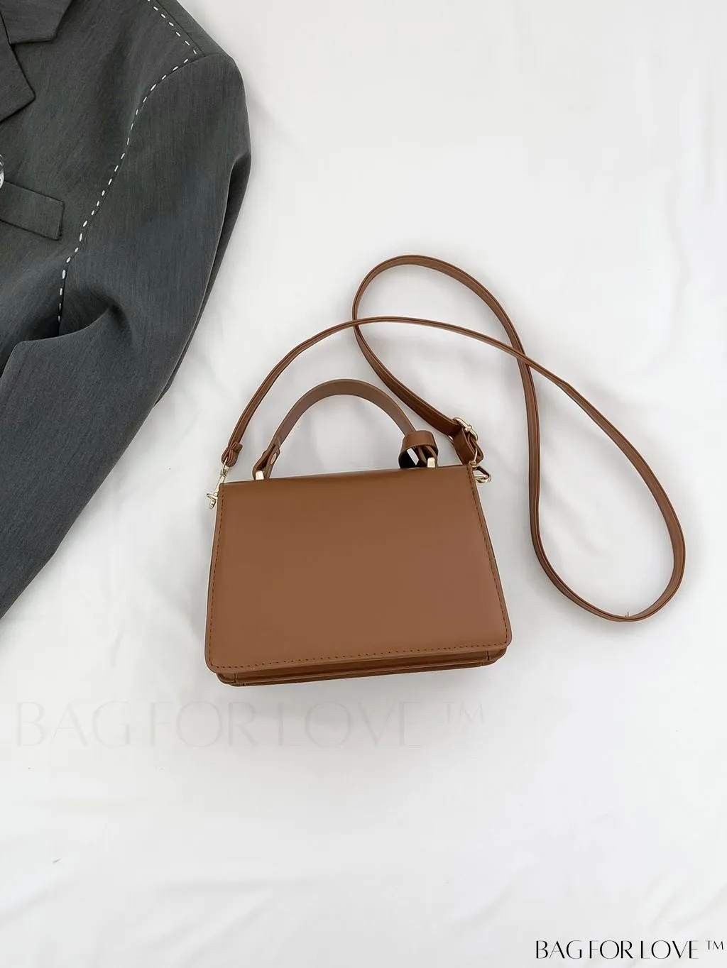 BagForLove - Compact Solid Color Square PU Leather Handbag