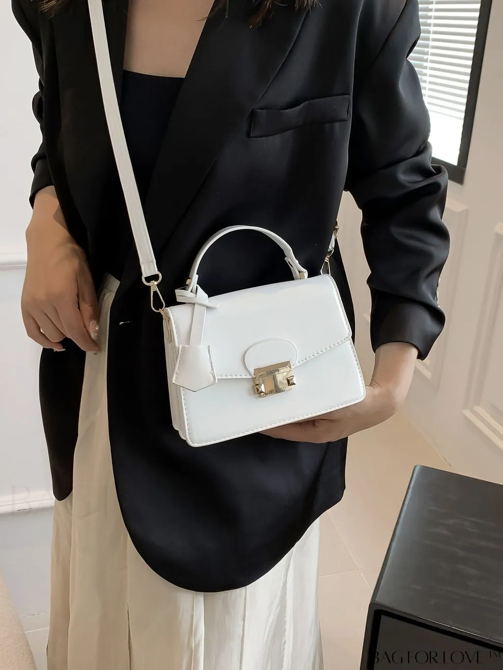BagForLove - Compact Solid Color Square PU Leather Handbag