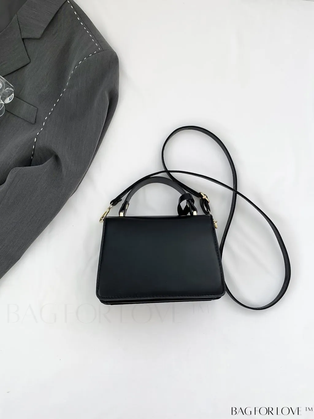 BagForLove - Compact Solid Color Square PU Leather Handbag