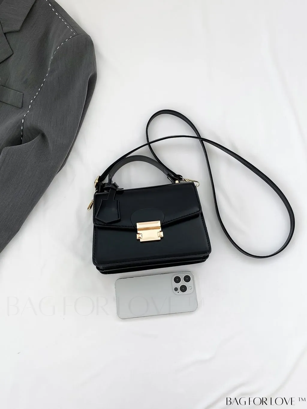 BagForLove - Compact Solid Color Square PU Leather Handbag